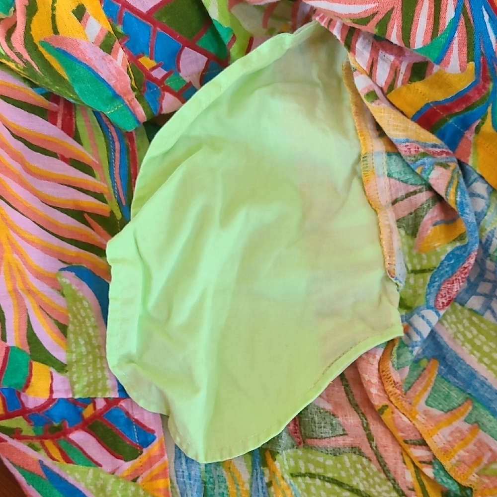 C&C California Vibrant Multicolor Mini Dress Sleeveless Coverup Linen Blend - Picture 10 of 11